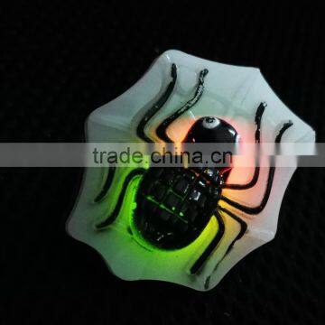 Yiwu Jewelry custom spider led halloween gifts flashing pin brooch