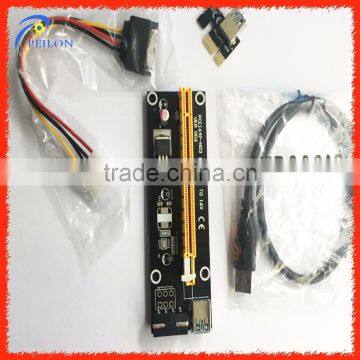 PCI-e 1X to 16X +USB 3.0 Extender Cable to IDE 4PIN PCI-E Molex Risers with Sata Power Supply for Bitcoin Litecoin Miner