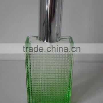 50ml Green Perfume Glass Bottle Aluminum Sprayer Empty Rectangular Glass Bottles photo-2