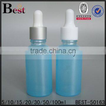 New Products Beautiful Sweet Blue 30ml Dropper Bottle Matte Silver Aluminum Cap Essential Oil Glass Dropper Bottle Manufacture photo-5