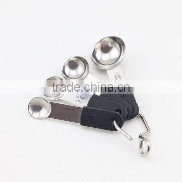 Black Handle 4pcs Stainless Steel Measuring Spoons photo-5