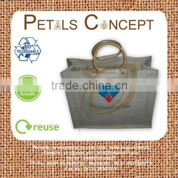 Recyclable Screen Printing Jute wine bottle bag