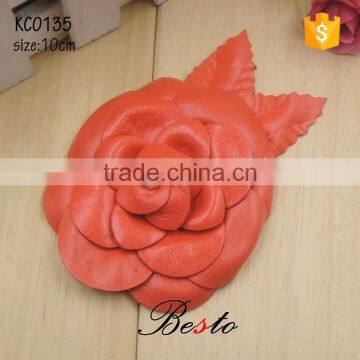 Handmade custom ladies red genuine leather flower for sale