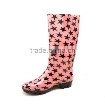 New Prints Fashion PVC Rain Boots With Polyester Lining Waterproof Boots photo-2
