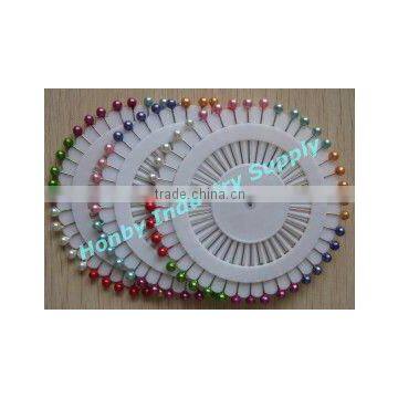 New Design 38mm Assorted Colored Round Pearl Head Pin Wheel