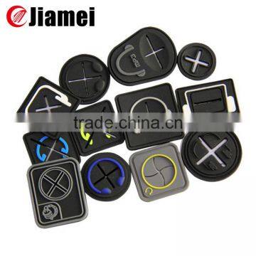 Soft pvc material custom design heat transfer rubber earphone hole patch