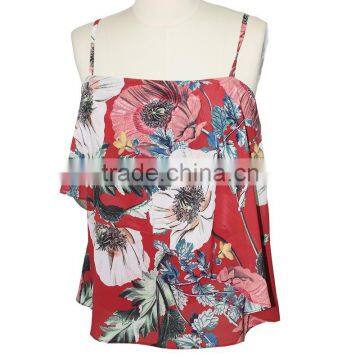 Women Fashion Apparel Loose Fit New Print Chiffon Tops and Blouse Picture photo-2