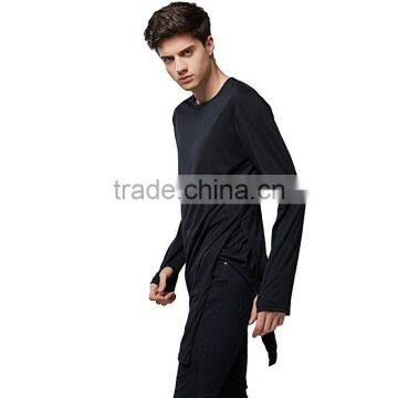 Wholesale Mens Custom Fashion Tee Shirt Extended Longline T Shirt photo-6