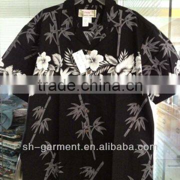 Men's bamboo printed Hawaiian shirt