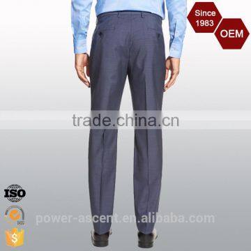 Latest Design Solid Men's Flat Front Winkle Free Pants Trousers
