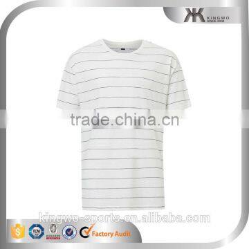 Custom Mens White off Black Stripes t Shirts 100% Cotton Summer Wear T-shirts for Man