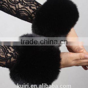 Factory Supply High Quality Extra Large Faux Fur Fox Fur Cuff Oversleeps Hand Ring Wristiest Gloves photo-6