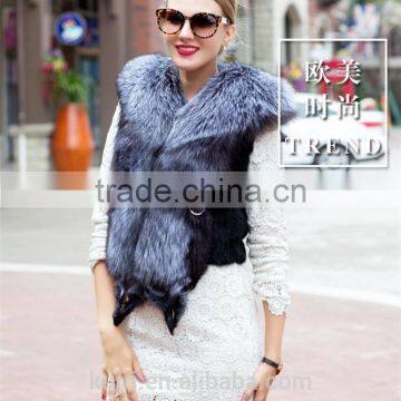 Autumn Winter Genuine Real Natural Fox Fur Vest Women's Full Pelt Waistcoat Warm Fashion Short Gilet