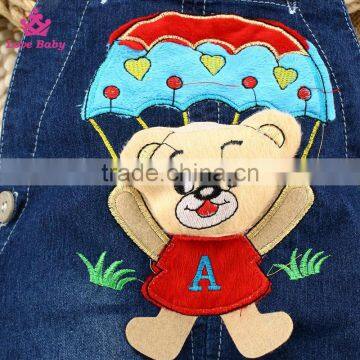 Parachute Little Bear Baby Denim Short Pants Overalls Kids Strap Jeans Pants photo-2