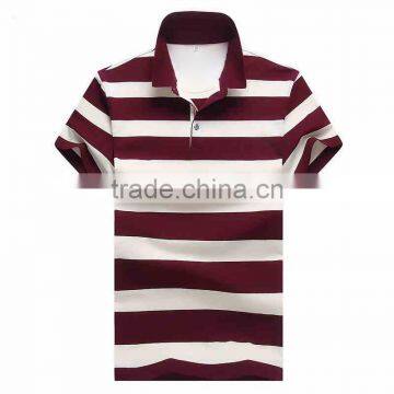 High quality Men's short sleeve slim fit softextile cotton stripe POLO t shirts