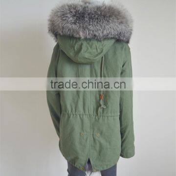 Myfur Latest Luxury Customized Silver Fox Fur Hooded Adults Unisex Parka Wholesale photo-5