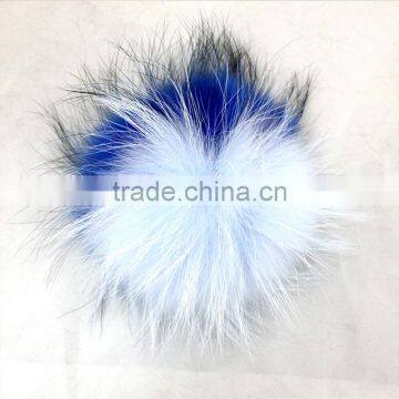 Myfur Winter New Style Dyed Bi-Color Raccoon Fur Hat Pom Poms photo-3