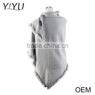 High Quality Fashion Design Women Cashmere Knit Scarf Shawl Ponchos Sweater photo-2