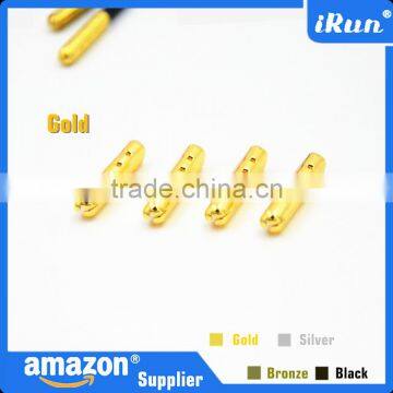 Metal Aglets Shoelace Tips - Set of 4 Tips - New Genuine Gold/Silver/Bronze/Black Bullet Lace Tips - 23mm - Accept Custom