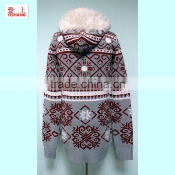 YSST-1026 Jacquard Lady Sweater 100%Acrylic ,7GG,500g photo-2