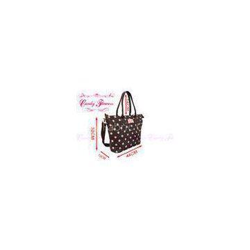 Brown Modern pink polka dot Womens Tote Bags with Single shoulder