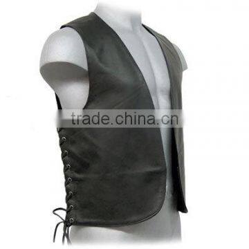 Western Style Custom Fashion Casual PU Leather Vest For Men