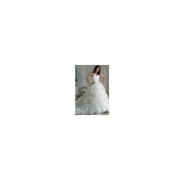 Bridal Wear, Wedding Gown, Evening Dresses with Royal Satin, Italian Organza (B163)