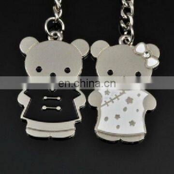 Fashion New Stylish Lovely Chinese Costume Bear Lovers Keychain Couple Valentine's Day Gift