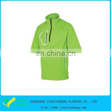 Short Sleeve Bright Green Half Zipper Golf Sports Jackets Promotion