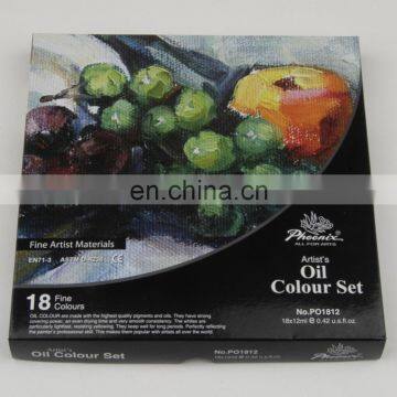 18 x 12ml Coloured Box Phoenix Oil Colour Set