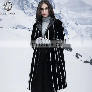 Ladies Reversible Mink Fur Coat Luxury Mink Fur Dress Women Winter Fur Jacket Double Face Extra Long Fur Garment