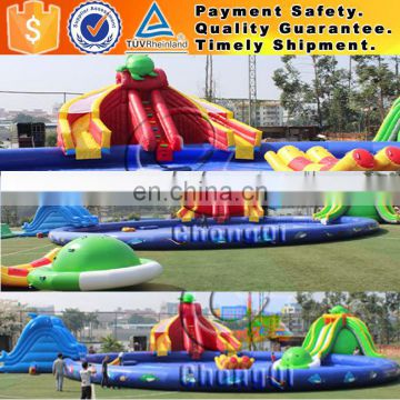 inflatable water theme park, giant commercial water park, inflatable water park and water slide with swimming pool