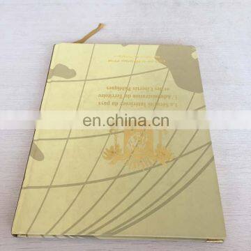 Well design cheap custom high quality hardcover note book perfect binding hardcover book with ribbon