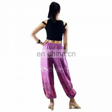 NAPAT Front Pocket Woven High Waist Printed Cotton Loose Pants for Ladies Wholesale