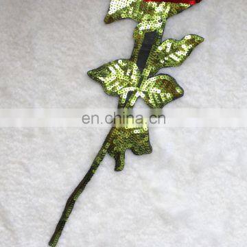 Hot Sale Fahsion 3D Rose Sequin Patch With Glue photo-2