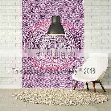 Indian Mandala Tapestry Ombre Pink Throw Twin Size Tapestry Wall Hanging Hippie