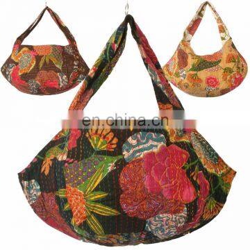 Indian handmade BAGS long Sling boho gypsy purse bag embroidery purser New Kantha work floral printed Tote ethnic wholesale