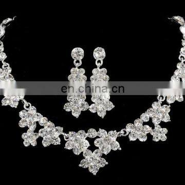 Fashion Style Woman Wedding Jewelry Big Diamonds Necklace and Earrings Set Ne-959