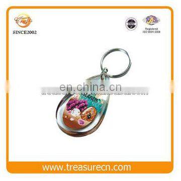 Custom Made Personalize Cheap Acrylic Blank Water Drop Plastic Photo Insert Keychain