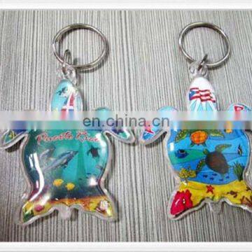 Sea turtle shape with personally design card inserted Acrylic keychain