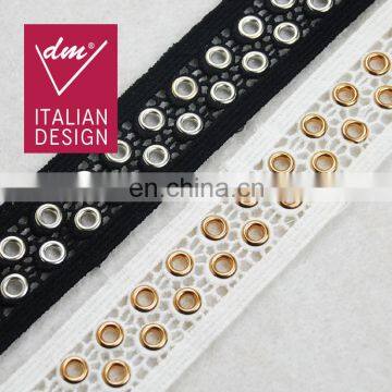 Wholesale Hot selling crochet trim with metal eyelet tape