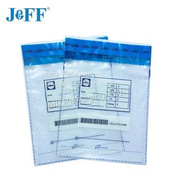 China OEM printed plastic tamper evident bag/ loose change bag for shop