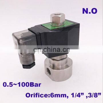 GOGOATC 0.5-100bar SS304 3/8 1/4 Inch High Pressure Solenoid Valve Orifice 6mm Normal Open Stainless Steel Water Wash Pump Valve photo-2