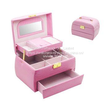 PU leather jewelry box multi-layer jewelry box large jewelry cosmetic storage box portable leather wholesale