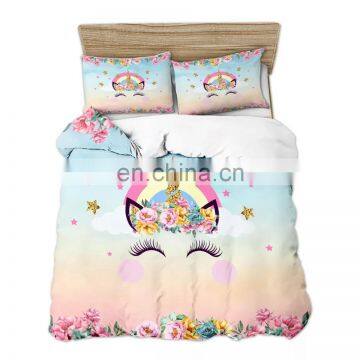 Luxury 3pcs Duvet Cover Printed quilt Cartoon Single Size 100% Polyester 70gsm Microfiber Comforter bedding sets