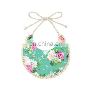 Wholesale Cheap Brushed Milk silk Spring Floral New bandana bibs baby