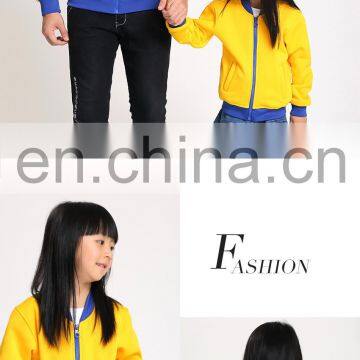 Parent-child Boys Without no Hood Plain Zip Up Sweatshirts