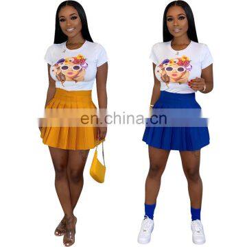 2020 New Arrivals Women Sexy Pleated Mini Skirts Ladies Fashion Casual Skirts Women's Skirts photo-3