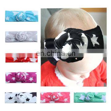 8Colors Baby Girl Headband Infant Girl Star Print Hairband With Ball