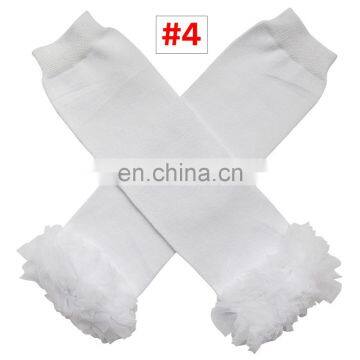 Solid Color Baby Ruffle Knee Pads Toddler Lace Chiffon Ruffle Legwarmer Girl Party Decoration 10colors photo-5